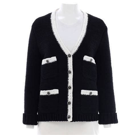 chanel black cardigan|Chanel cardigan near me.